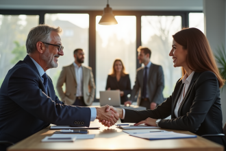 Entretien d emploi dans un bureau moderne en France
